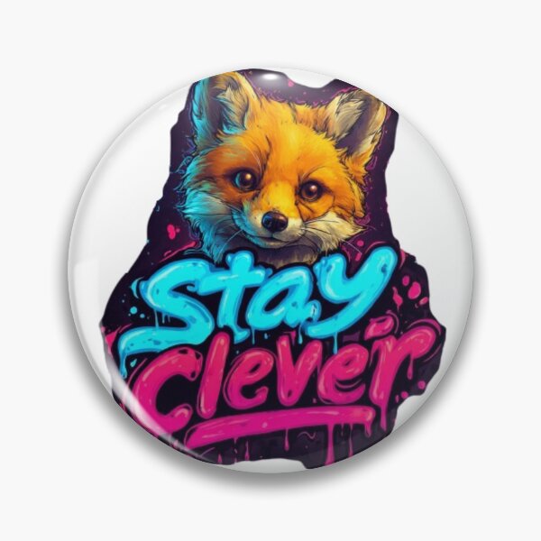Item preview, Stay Clever Fox – Colorful Graffiti Drip Animal Art designed and sold by AlexLineArt.