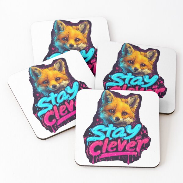 Item preview, Stay Clever Fox – Colorful Graffiti Drip Animal Art designed and sold by AlexLineArt.