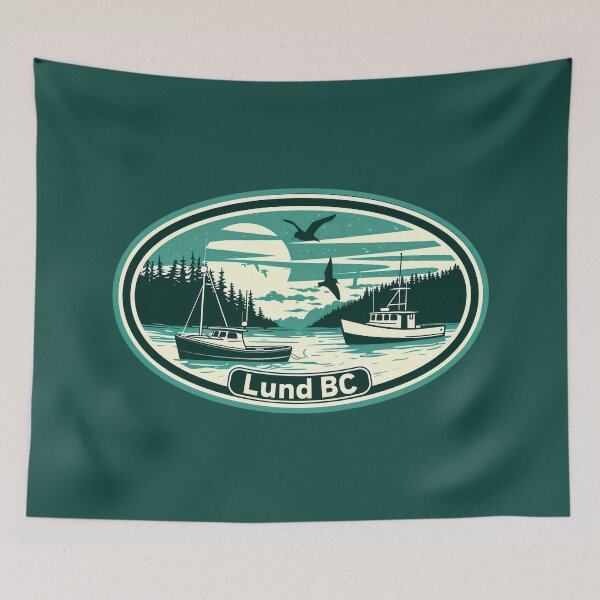 Item preview, Lund BC Fishing Boats & Seaside Forest, Sunshine Coast Nautical Landscape designed and sold by meganohm.