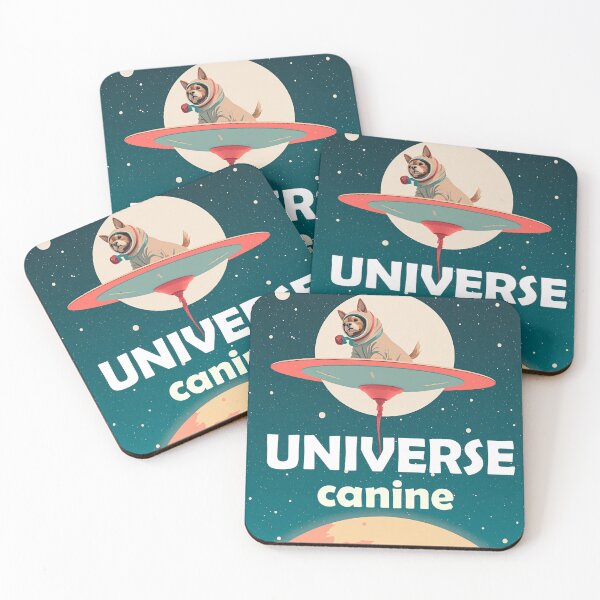 Item preview, Space Dog Universe, Funny Astronaut Canine in UFO, Retro Sci-Fi Art designed and sold by Artegil89.