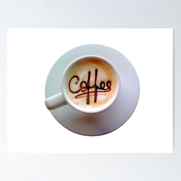 Item preview, Coffee Cup Latte Art Typography Design designed and sold by EngeeWealth.