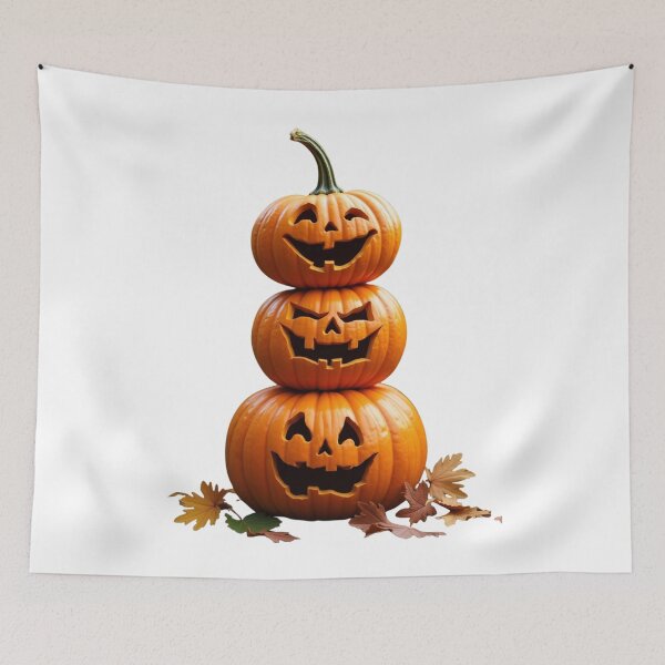 Item preview, "Pumpkin Stack – Weird & Cute" designed and sold by Bareradesigns.