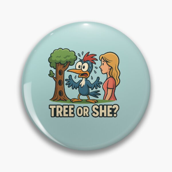 Artikelvorschau, Lustiger Cartoon-Specht – Baum oder sie? Meme-Design entworfen und verkauft von OxiSkor.