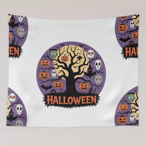 Item preview, Spooky Tree with Halloween Characters and Full Moon designed and sold by MoniaZ.