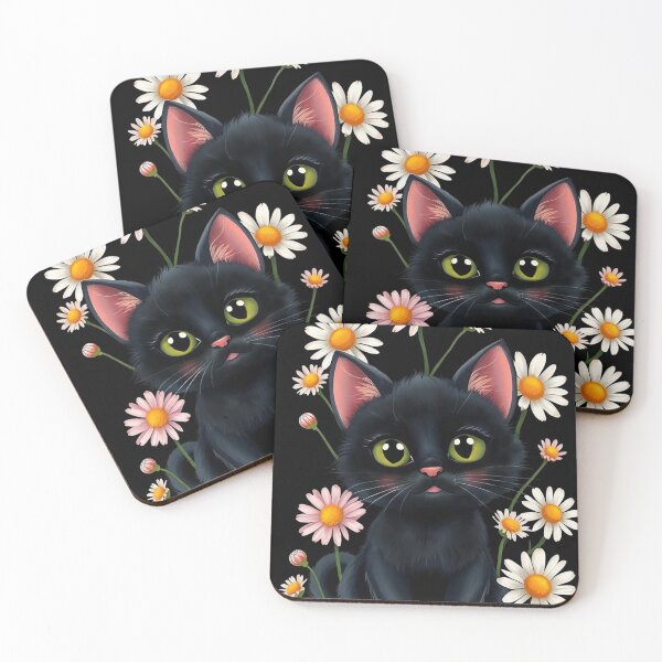 Item preview, Black cat with flowers n.14 designed and sold by Filotecnia.