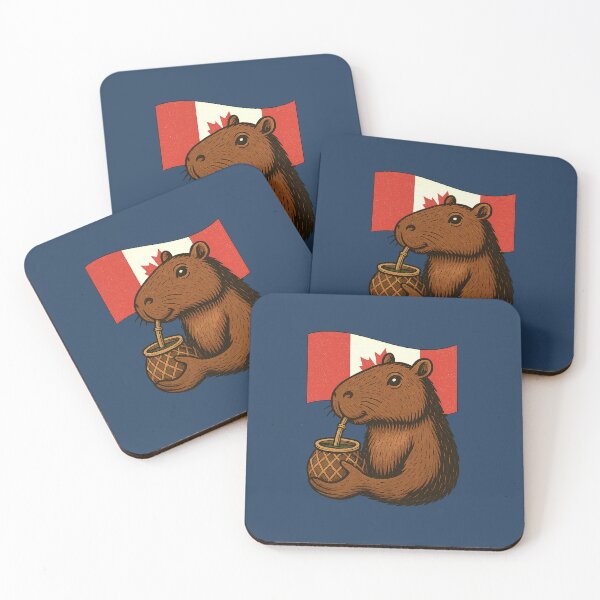 Item preview, Cute Capybara Drinking Yerba Mate – Canada Flag Edition designed and sold by flamini.