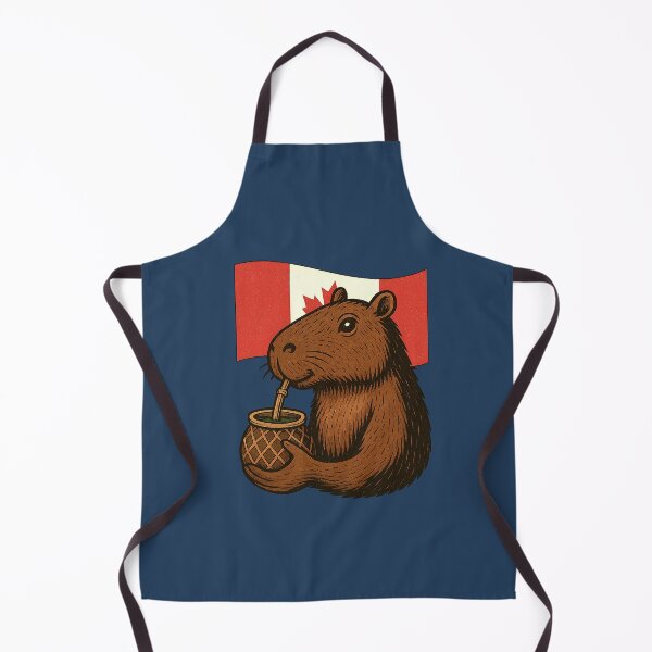 Item preview, Cute Capybara Drinking Yerba Mate – Canada Flag Edition designed and sold by flamini.