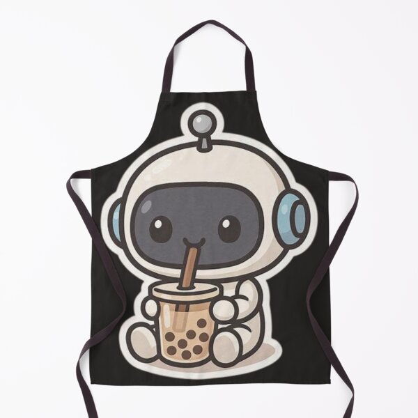 Item preview, Kawaii Robot Drinking Bubble Tea designed and sold by StudioKarim.