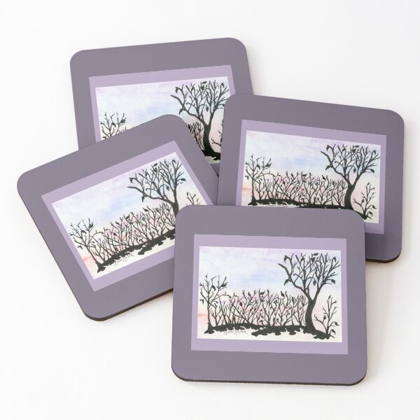 Item preview, Dusk Entwined - watercolor and ink designed and sold by Annie Mason Art.