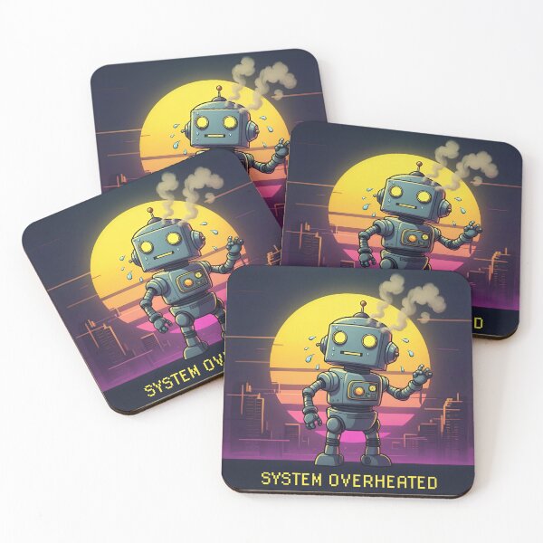 Item preview, Retro Robot Cartoon – System Overheated Vaporwave Style designed and sold by pixelprodigy04.