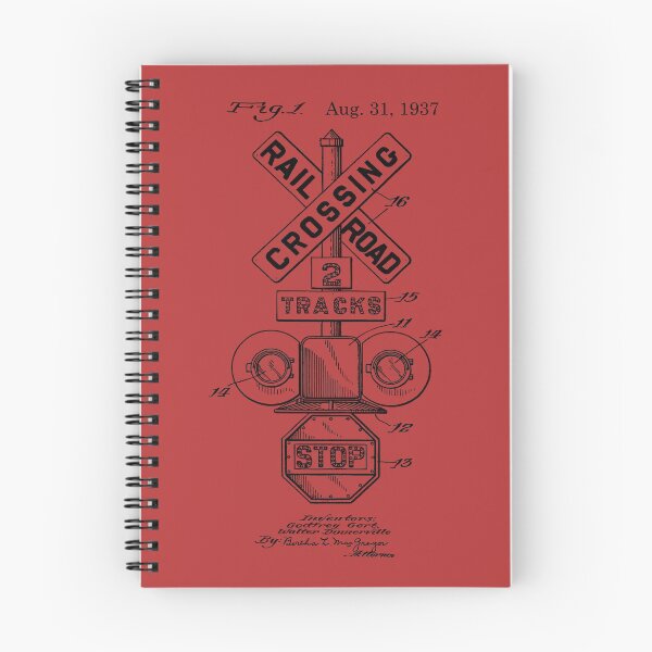 Item preview, Vintage Patent Print Railroad Crossing Signal Black designed and sold by MadebyDesign.