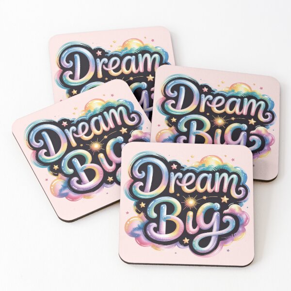 Item preview, Dream Big Inspirational Retro Bubble Lettering Motivational Art designed and sold by NewAspect.