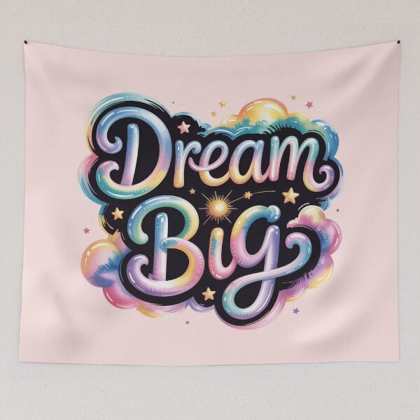 Item preview, Dream Big Inspirational Retro Bubble Lettering Motivational Art designed and sold by NewAspect.
