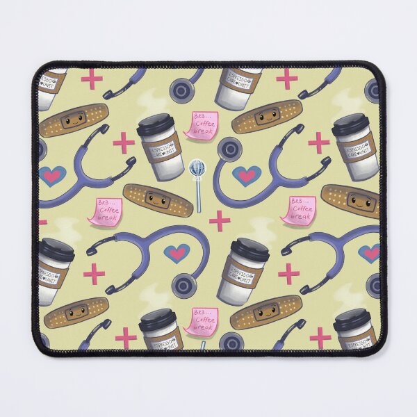 Item preview, Nurse Coffee Break Pattern – Cute Medical Coffee Seamless Design designed and sold by Dee-Stroud.