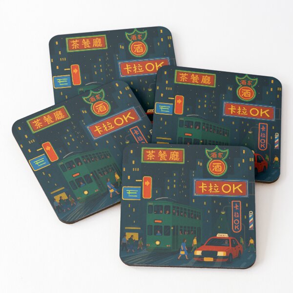 Item preview, Hong Kong Night Street with Neon Signs designed and sold by skyocean0.