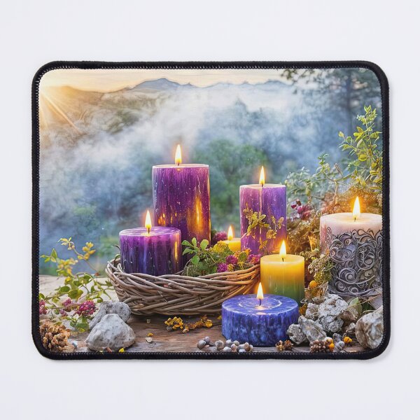 Item preview, Mystical Magical Tranquil Candles in Mountains with Mist designed and sold by Stephanie Laird.