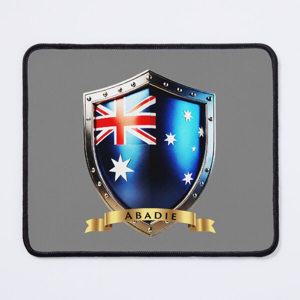 Item preview, Abadie Family Australia Shield – Bold Heritage Emblem designed and sold by Highlandkings.