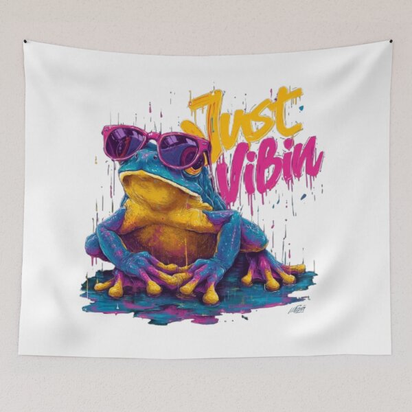 Item preview, Just Vibin Frog – Cool Funny Frog with Sunglasses designed and sold by AlexLineArt.