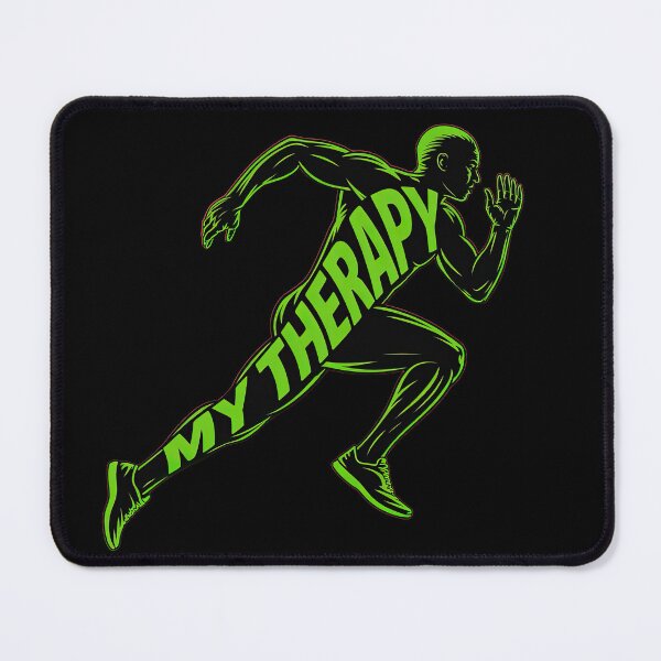 Item preview, My Therapy Running – Motivational Green Runner Design designed and sold by JaelTees.