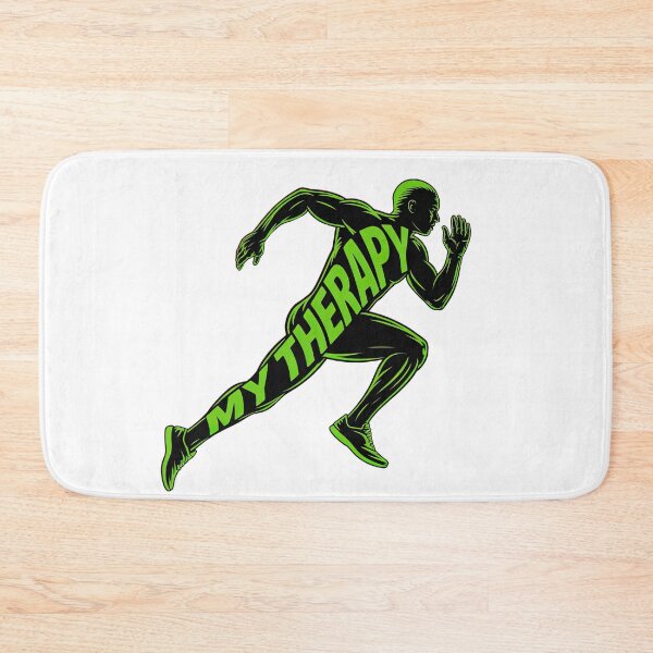 Item preview, My Therapy Running – Motivational Green Runner Design designed and sold by JaelTees.