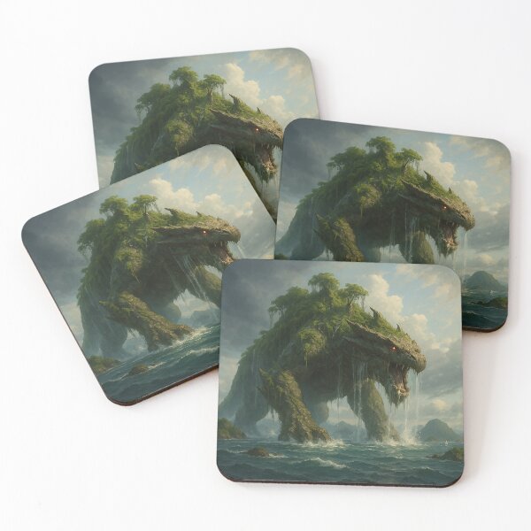 Item preview, Island Titan – Mythical Living Mountain Monster Poster designed and sold by DMSdesigns1.