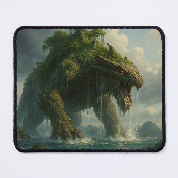 Item preview, Island Titan – Mythical Living Mountain Monster Poster designed and sold by DMSdesigns1.