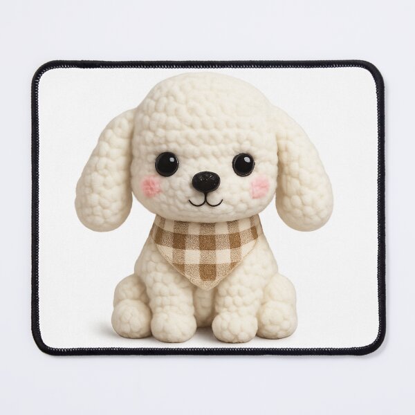 Item preview, Cute Amigurumi Puppy Plush – Kawaii Crochet Dog Toy designed and sold by Tiny Stitch World.
