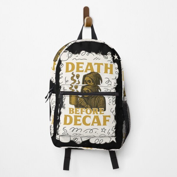 Item preview, Death Before Decaf – Doodle Coffee Skull Edition designed and sold by Camp Chaos by Wharf Wreckers.
