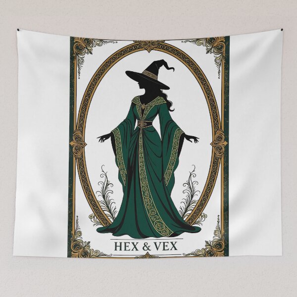 Item preview, Emerald Vintage Witch Silhouette Artwork   designed and sold by zoughlal.