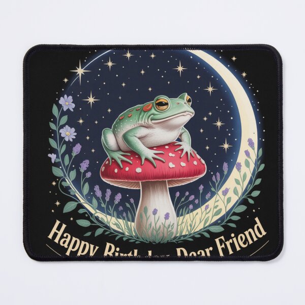 Item preview, Magical Frog in the Moon Forest – Enchanted Birthday Card designed and sold by FusiTink.
