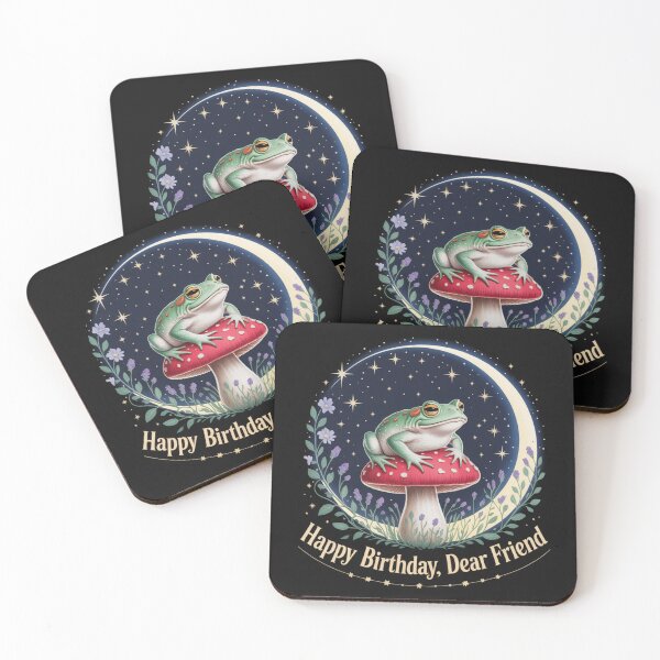 Item preview, Magical Frog in the Moon Forest – Enchanted Birthday Card designed and sold by FusiTink.