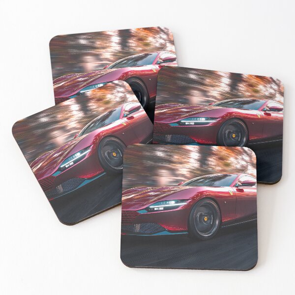 Artikelvorschau, Ferrari Roma Exotisches Auto Illustration Druck entworfen und verkauft von AutoPopStudio.