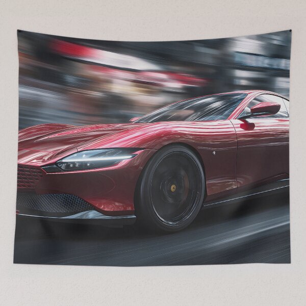 Item preview, Ferrari Roma Modern Supercar Wall Décor designed and sold by AutoPopStudio.