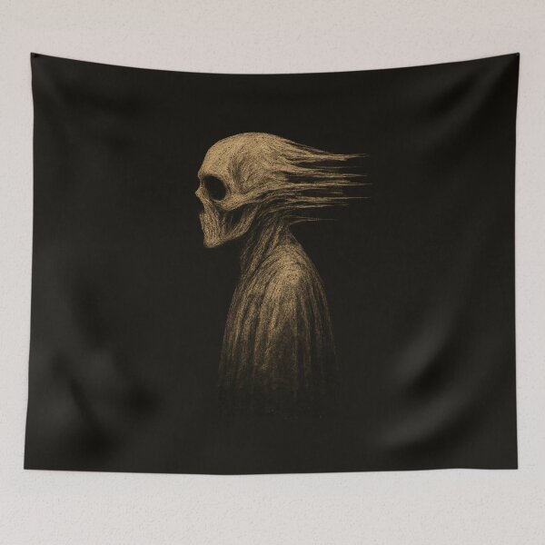 Item preview, Torn Skull Ghost – Distorted Profile Spirit in Grunge Horror Style designed and sold by Meandmyshop.