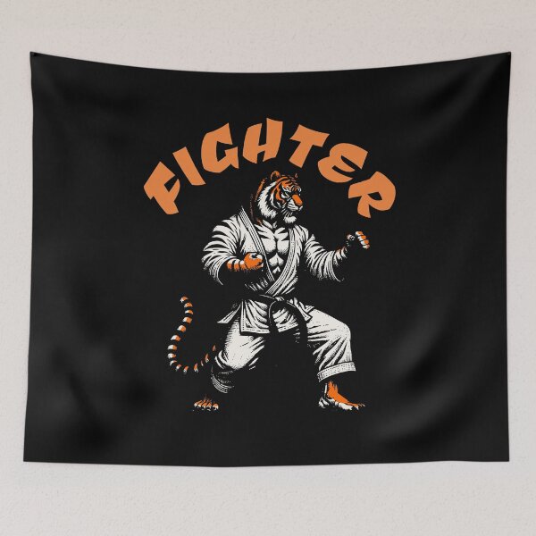 Item preview, Fighter cool martial arts tiger design designed and sold by ReneMM.