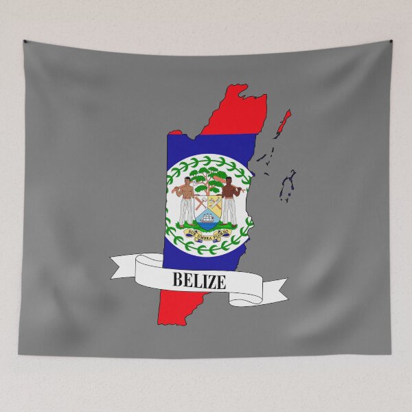 Item preview, Flag map of Belize designed and sold by visual adventures.