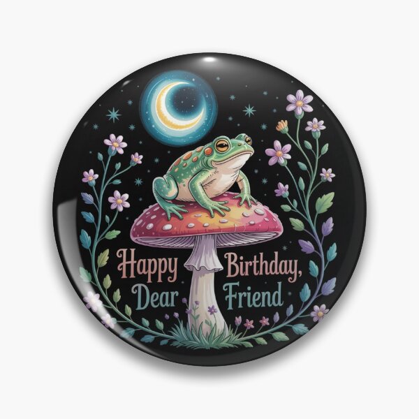 Item preview, Frog on the Enchanted Mushroom – Friendly Birthday Greeting designed and sold by FusiTink.