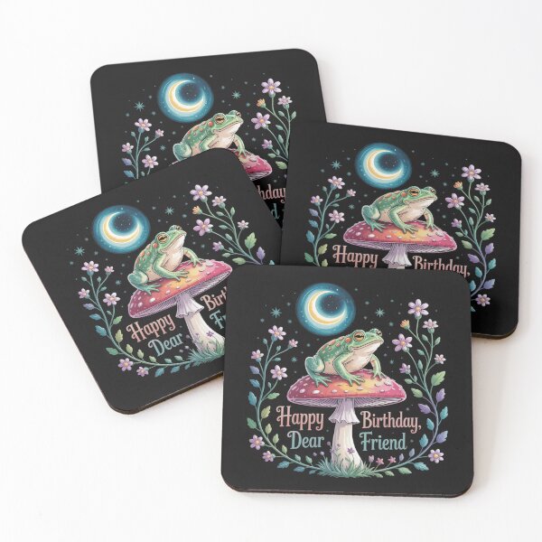 Item preview, Frog on the Enchanted Mushroom – Friendly Birthday Greeting designed and sold by FusiTink.