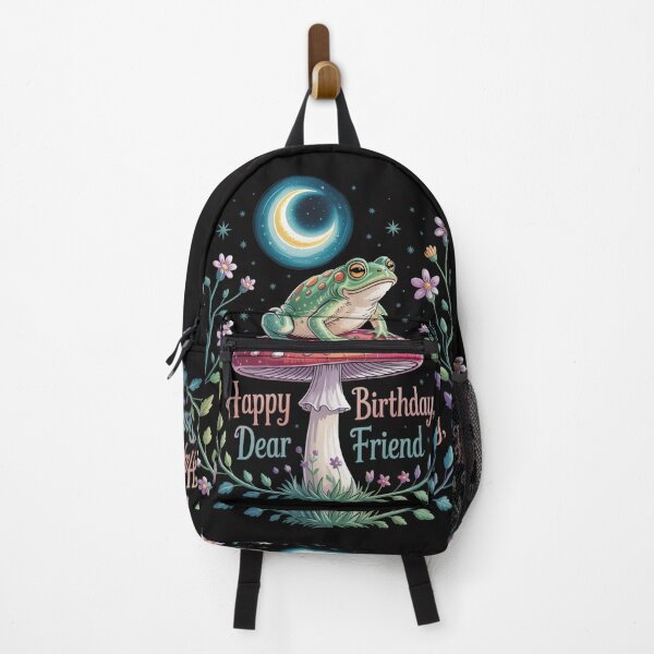 Item preview, Frog on the Enchanted Mushroom – Friendly Birthday Greeting designed and sold by FusiTink.