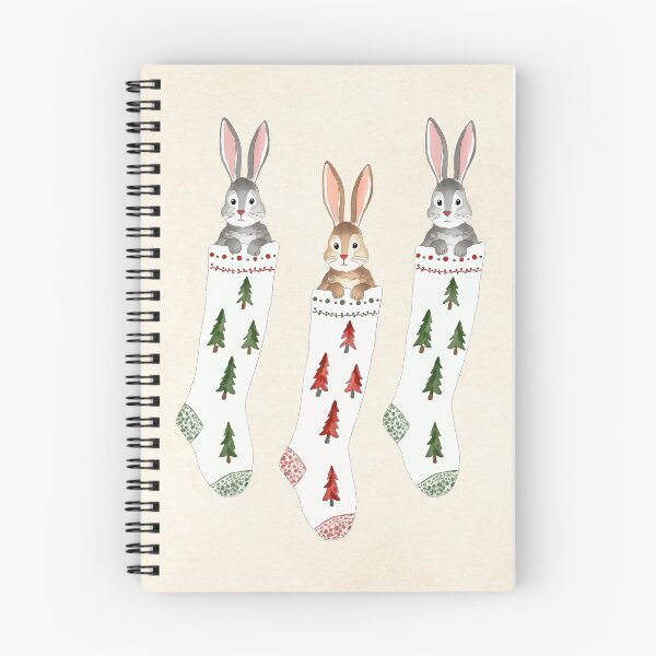 Item preview, Bunny Stockings Coquette Christmas Watercolor designed and sold by Magnolia Valley Art.