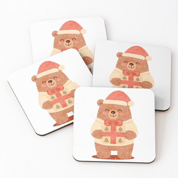Item preview, Cute Christmas Bear with Gift – Holiday Winter Illustration designed and sold by wanderbloomm.