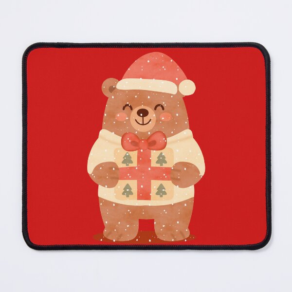 Item preview, Cute Christmas Bear with Gift – Holiday Winter Illustration designed and sold by wanderbloomm.
