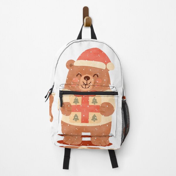 Item preview, Cute Christmas Bear with Gift – Holiday Winter Illustration designed and sold by wanderbloomm.