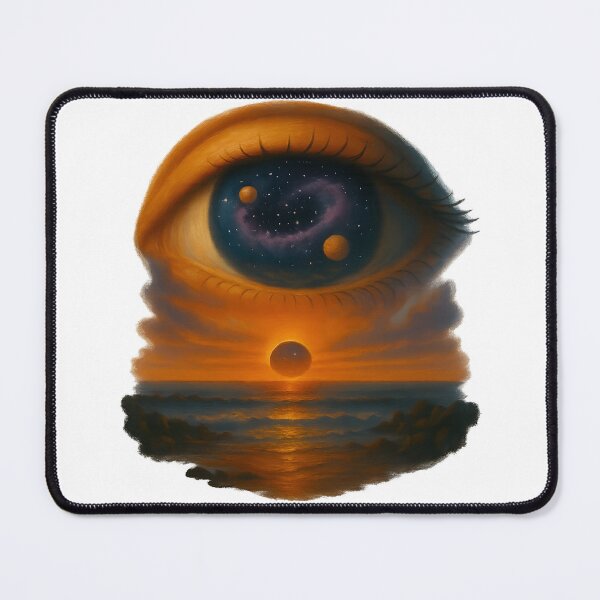 Item preview, Giant Eye with a Cosmic Pupil over Ocean Sunset designed and sold by FunnySignalStudio.