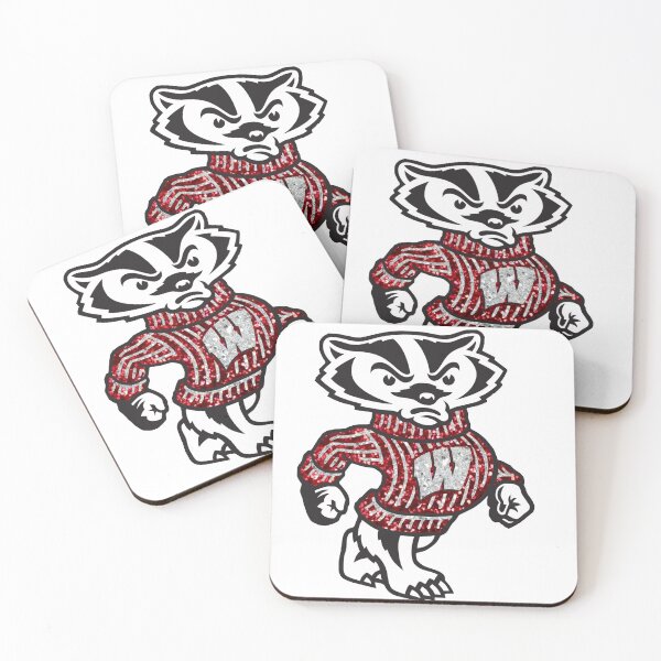 Item preview, parkly Wisco Bucky Sticker | Cute Glitter Badger Mascot College Spirit Decal designed and sold by MelissaCaster.