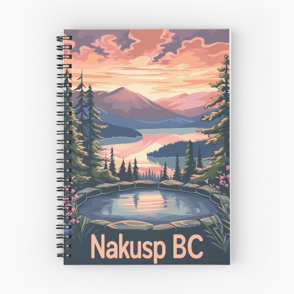 Item preview, Nakusp BC Hot Springs Sunset Scene, British Columbia Mountain Lake designed and sold by meganohm.