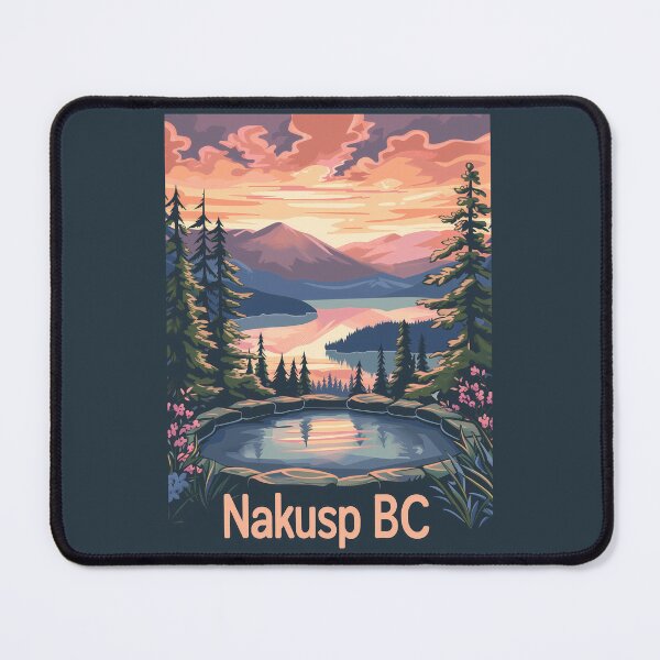 Item preview, Nakusp BC Hot Springs Sunset Scene, British Columbia Mountain Lake designed and sold by meganohm.