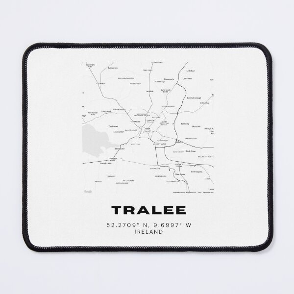 Item preview, Tralee Ireland Map Print – Minimalist Black & White Coordinates Poster designed and sold by RM-Journey.
