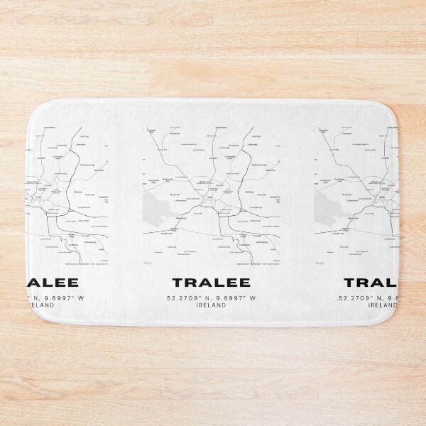 Item preview, Tralee Ireland Map Print – Minimalist Black & White Coordinates Poster designed and sold by RM-Journey.
