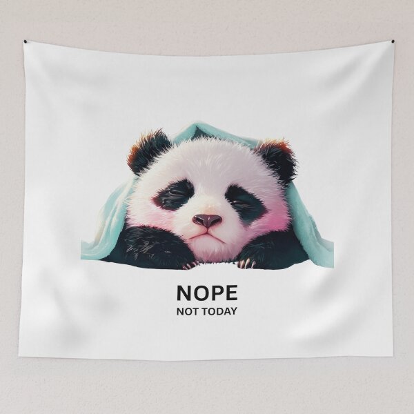 Item preview, Nope Not Today Panda Poster – Lazy Mood Cute Animal Wall Art designed and sold by VisionaryVeils.